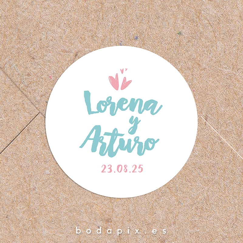 adhesivo pegatinas boda personalizado smile