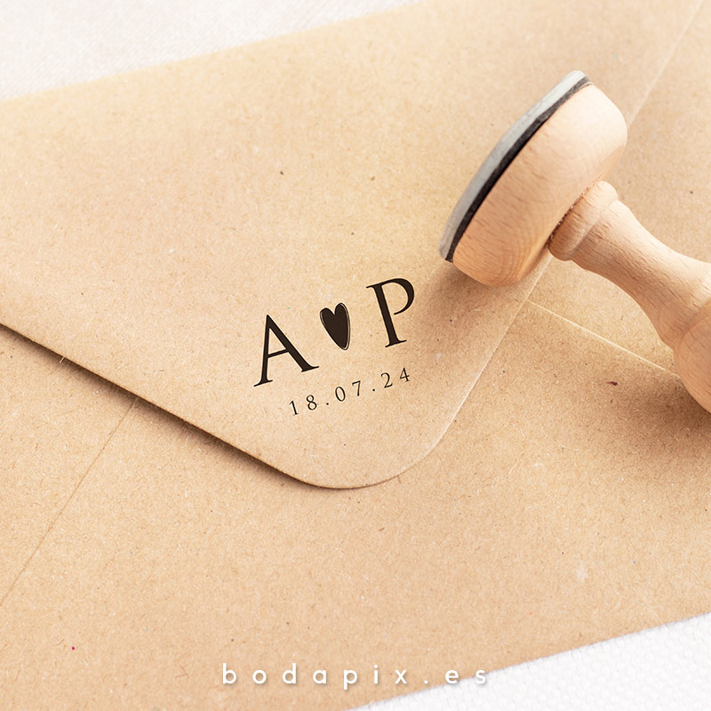 sello madera personalizado boda both