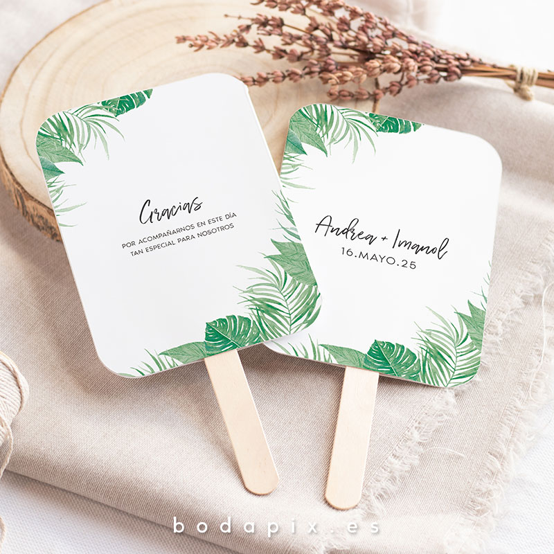 pai pai abanico personalizado boda jungla