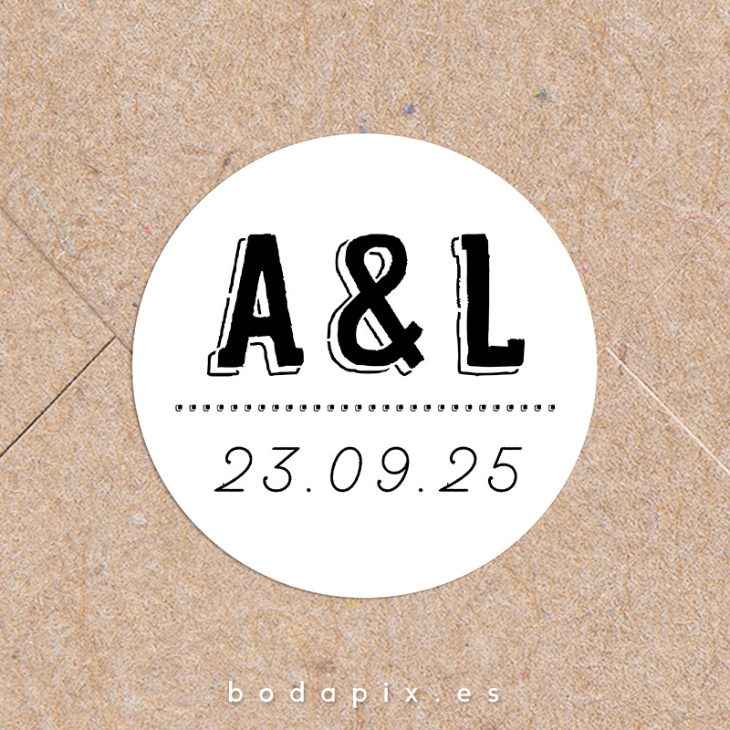 adhesivo pegatina personalizada boda retro