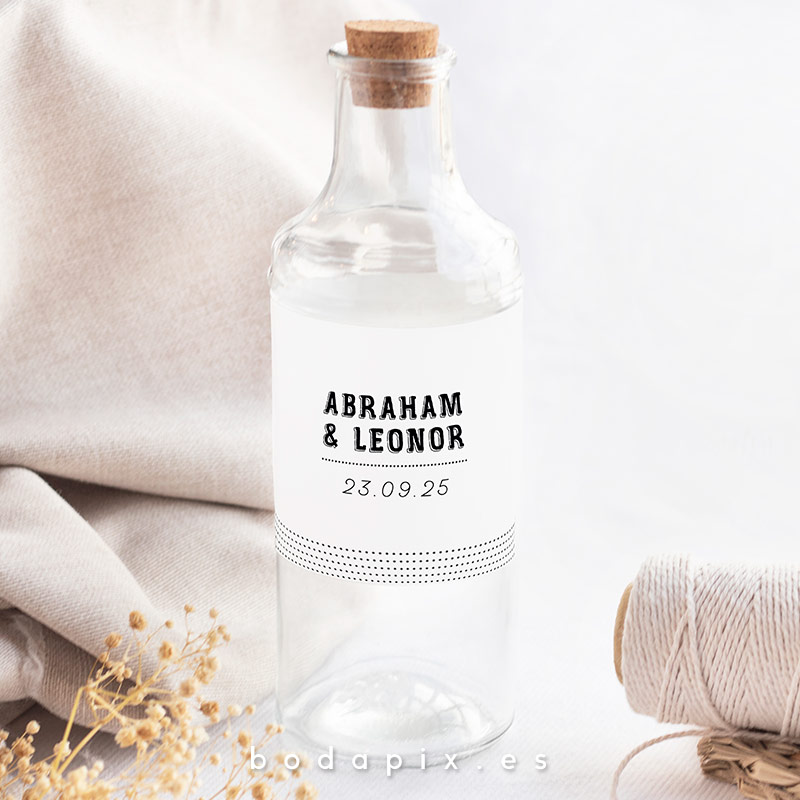 etiqueta botella personalizada boda retro