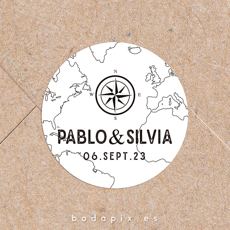 adhesivo pegatina personalizada boda sur