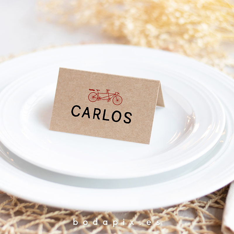 marcasitios sitting kraft personalizado boda tandem