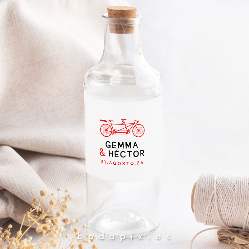 etiqueta botella personalizada boda tandem