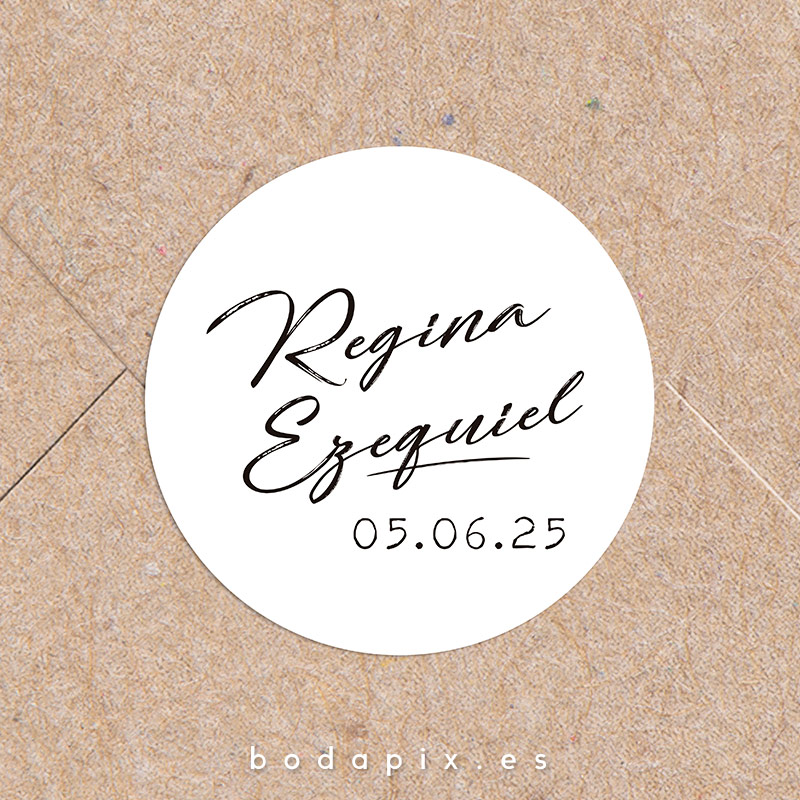 adhesivo pegatina personalizada boda trazos
