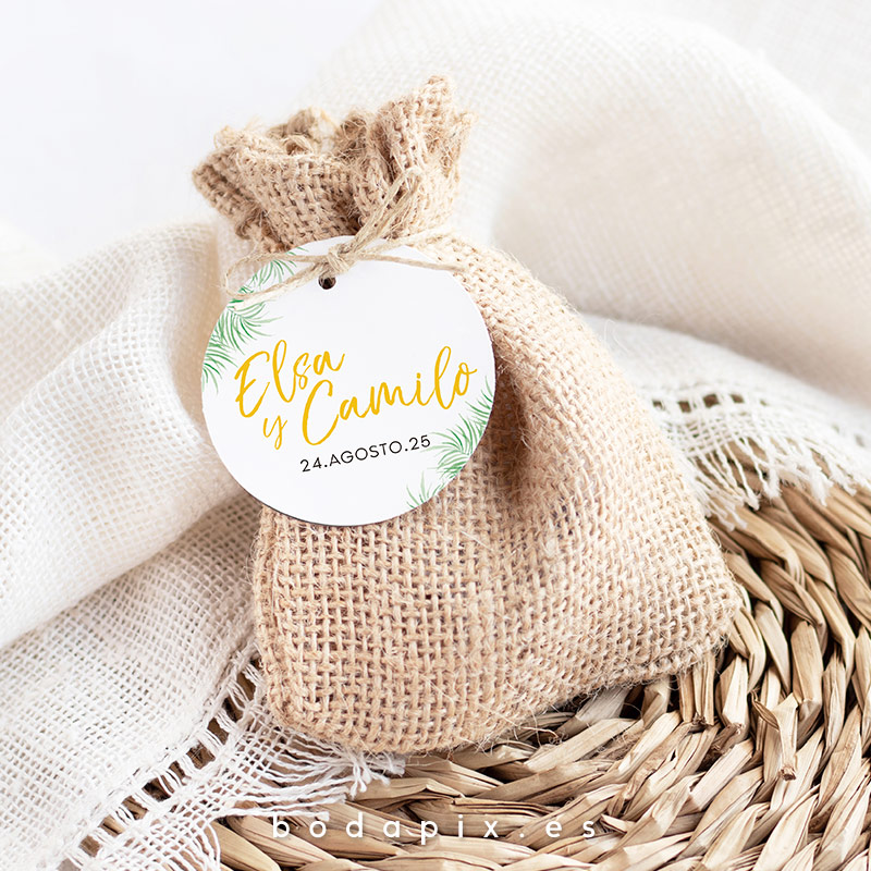 etiquetas para bodas tropicales