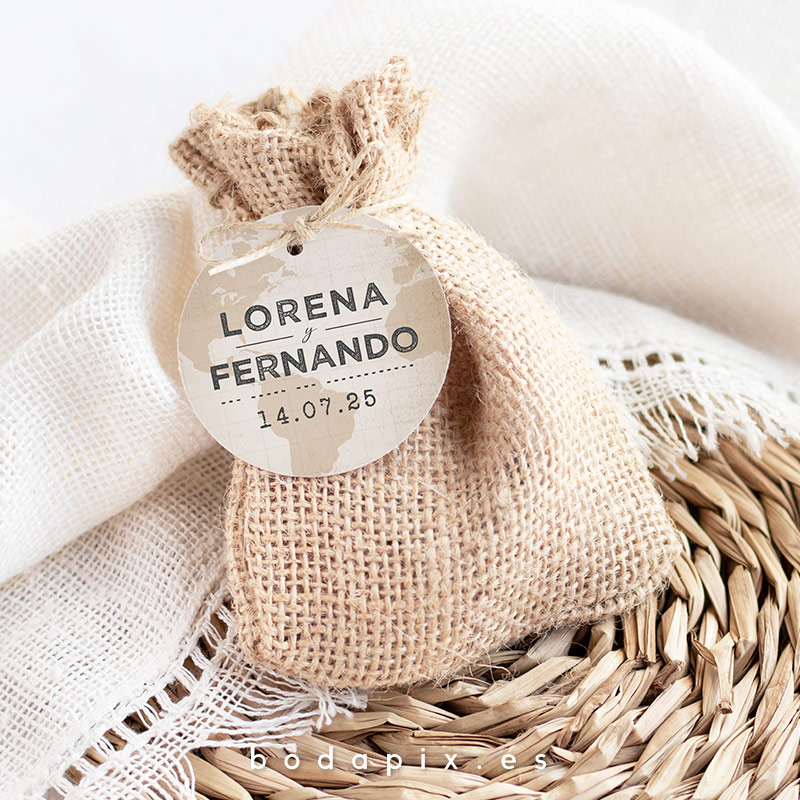 Etiqueta para detalles de boda personalizada Bag