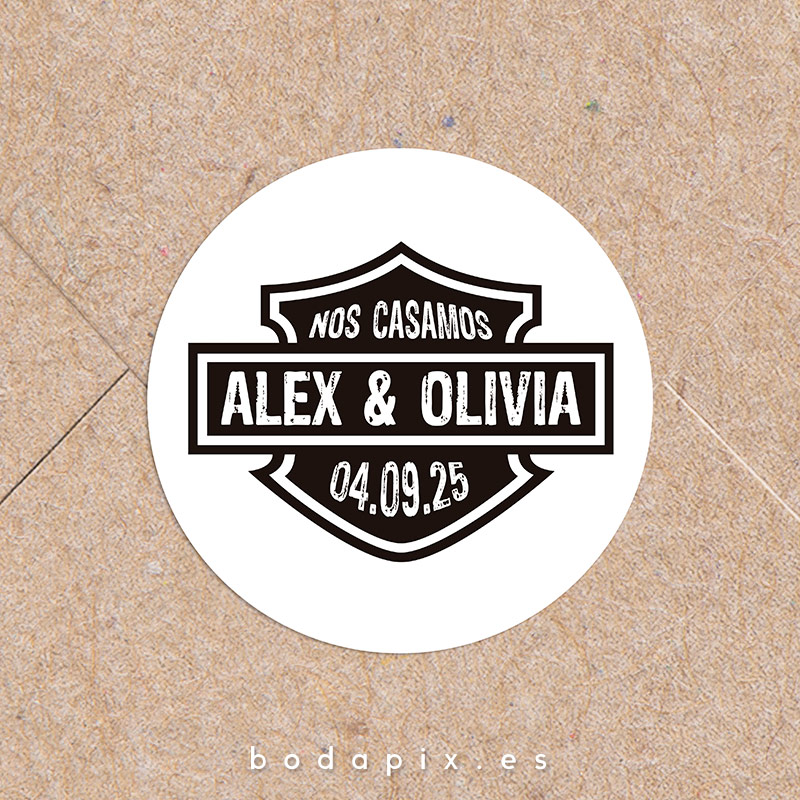 pegatinas para bodas moteras