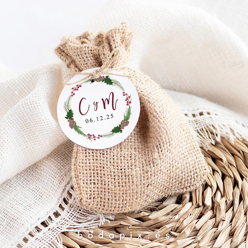 etiquetas para bodas navideñas