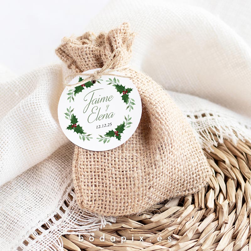etiquetas para bodas navideñas