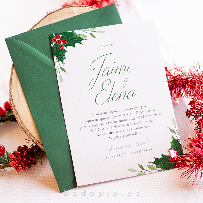 invitaciones de boda navideñas