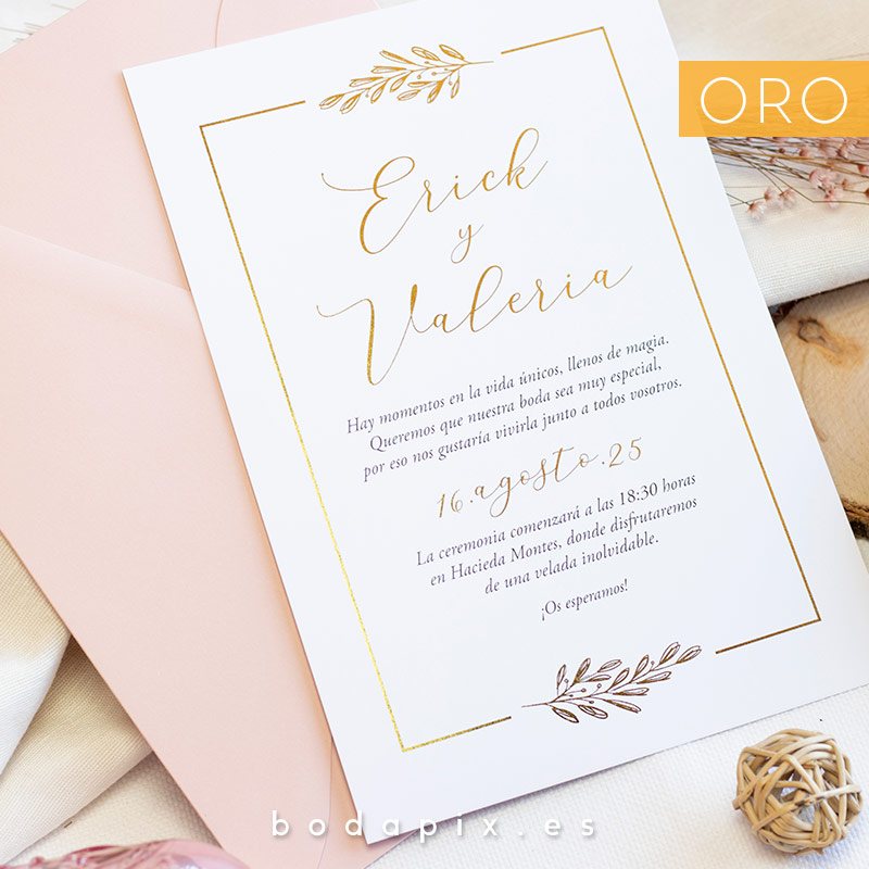 invitaciones de boda doradas