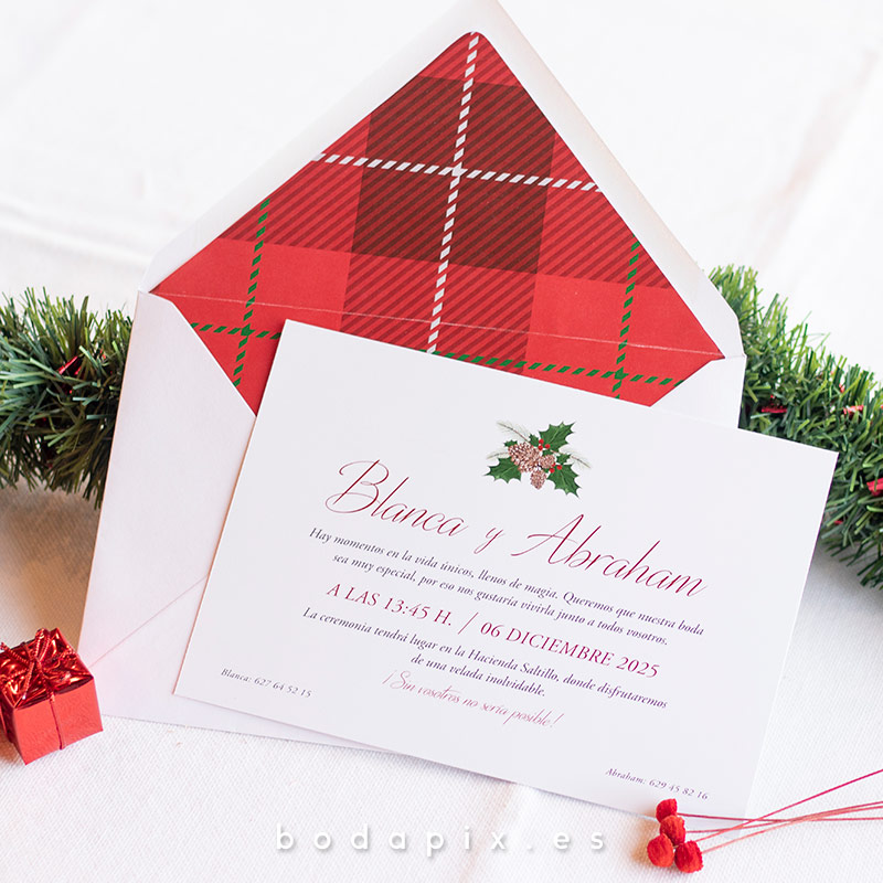 invitaciones de boda navideñas