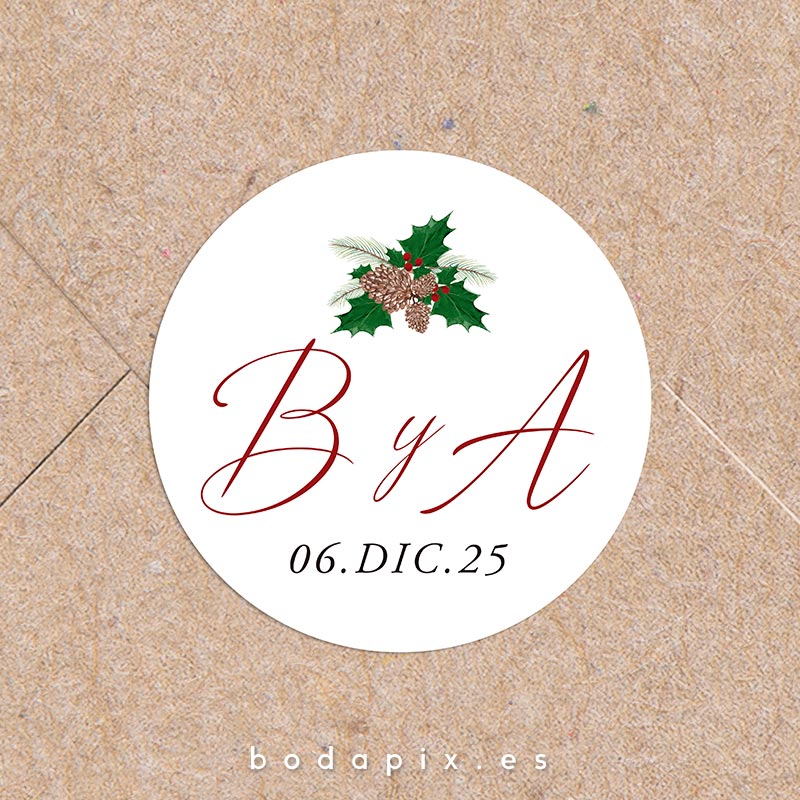 pegatinas para bodas navideñas