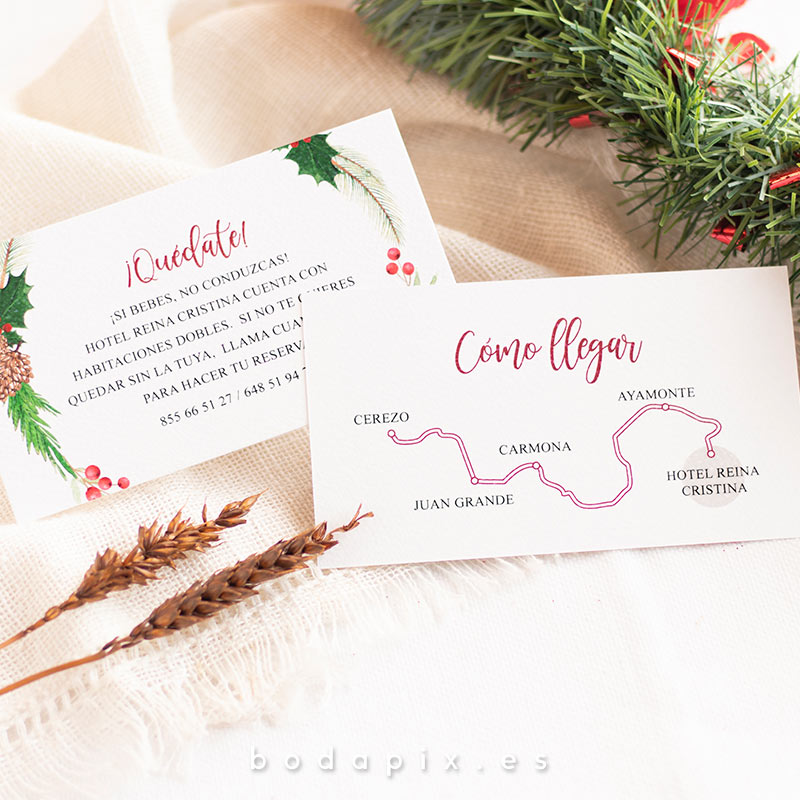 plano de llegada para bodas navideñas