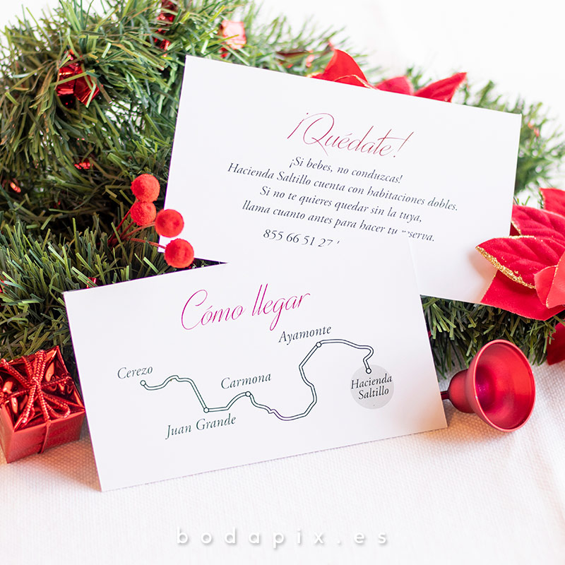 plano de llegada para bodas navideñas