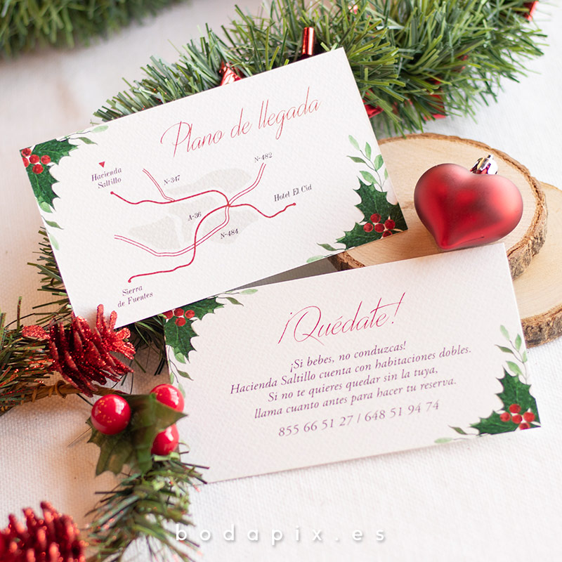 plano de llegada para bodas navideñas