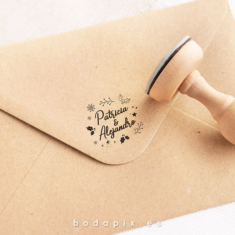 sello para bodas navideñas