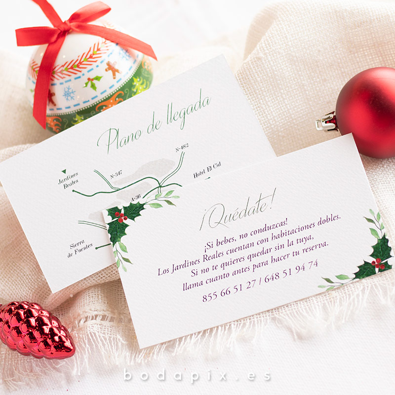 tarjetón informativo para bodas