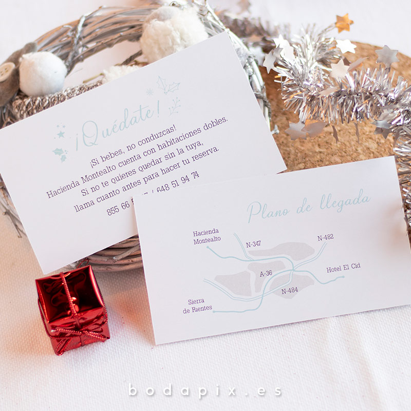 tarjetón informativo para bodas