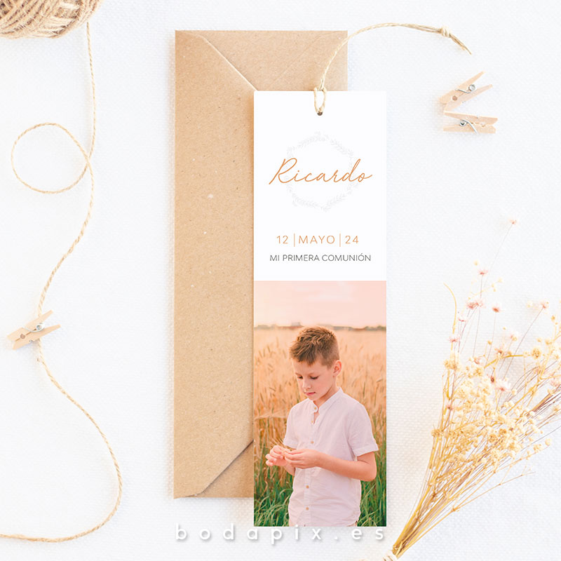 marcapáginas de comunión con foto
