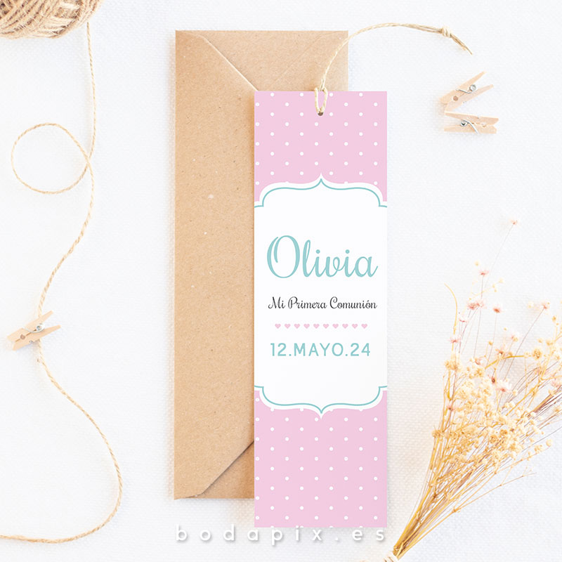 marcapáginas de comunión personalizado