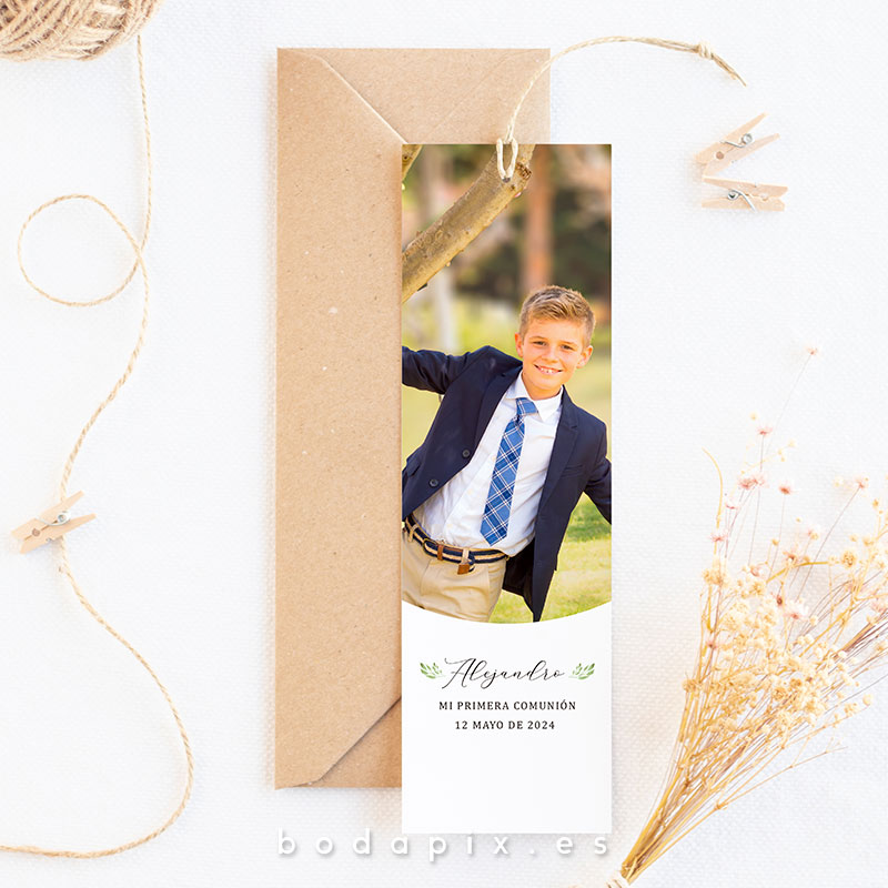 marcapáginas de comunión con foto