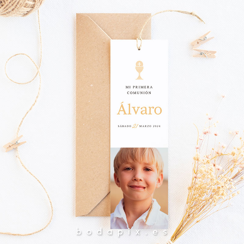 marcapáginas de comunión con foto