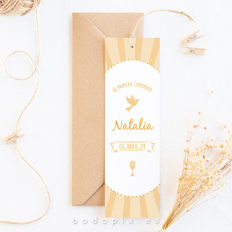 marcapáginas de comunión personalizado