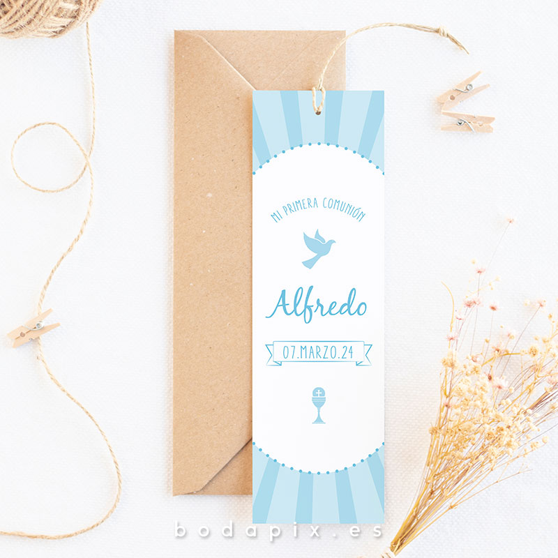 marcapáginas de comunión personalizado