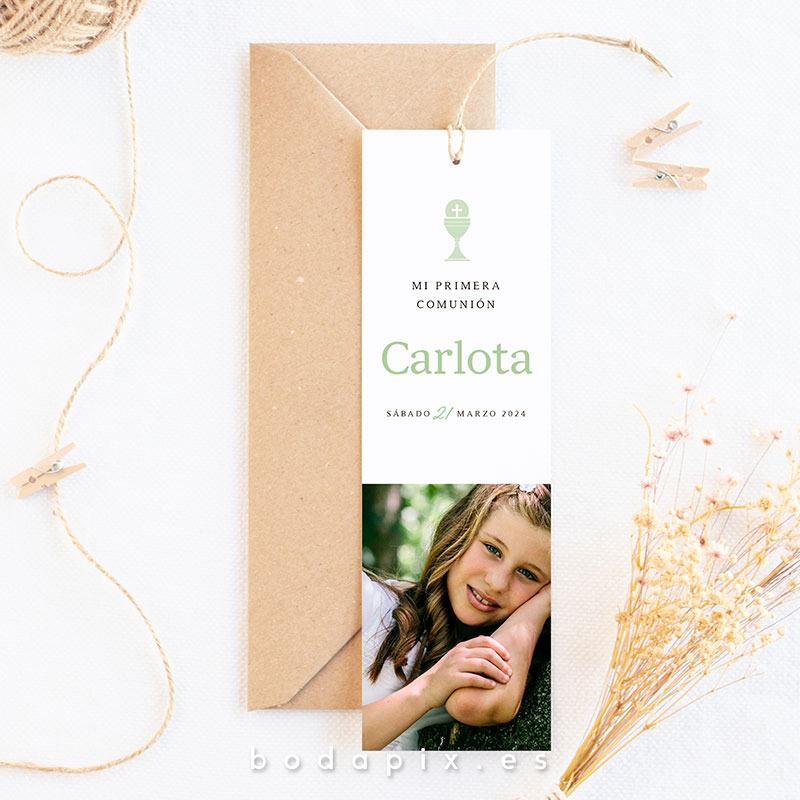 marcapáginas de comunión con foto