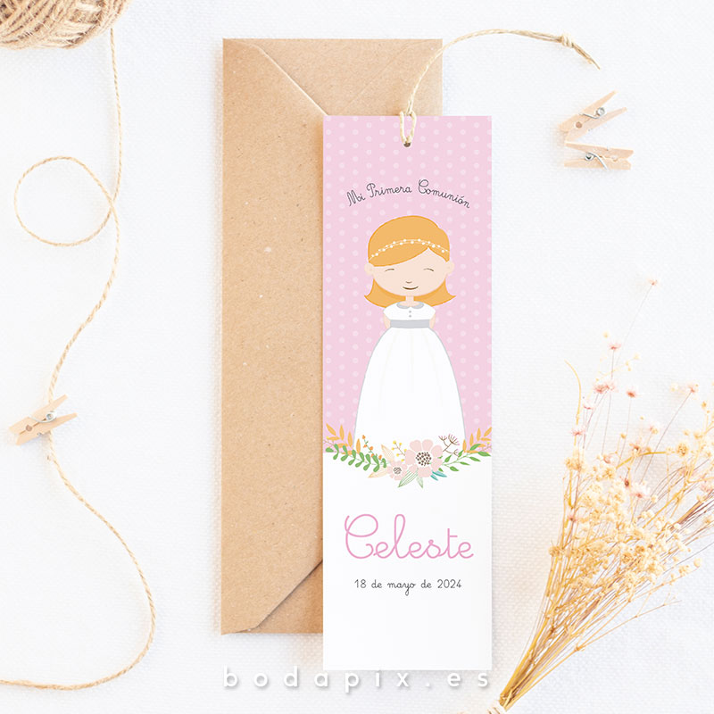 marcapáginas de comunión personalizado
