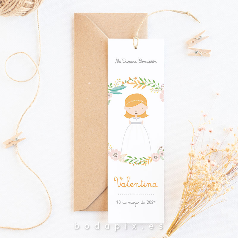 marcapáginas de comunión personalizado