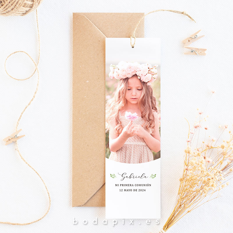marcapáginas de comunión con foto