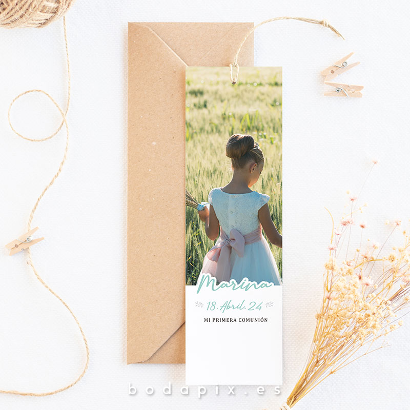 marcapáginas de comunión con foto