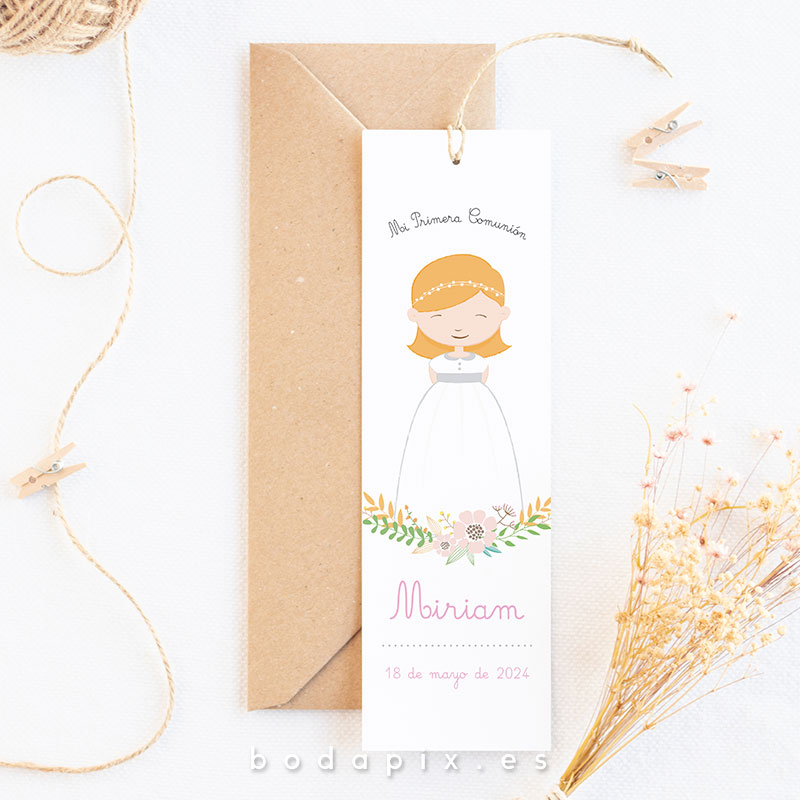 marcapáginas de comunión para niñas