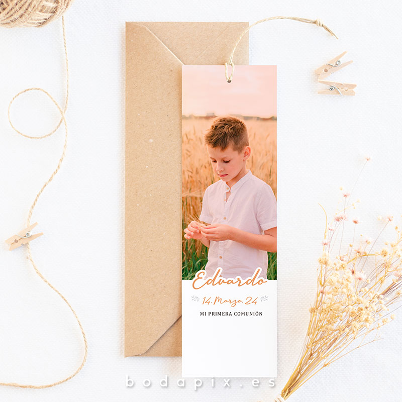 marcapáginas de comunión con foto