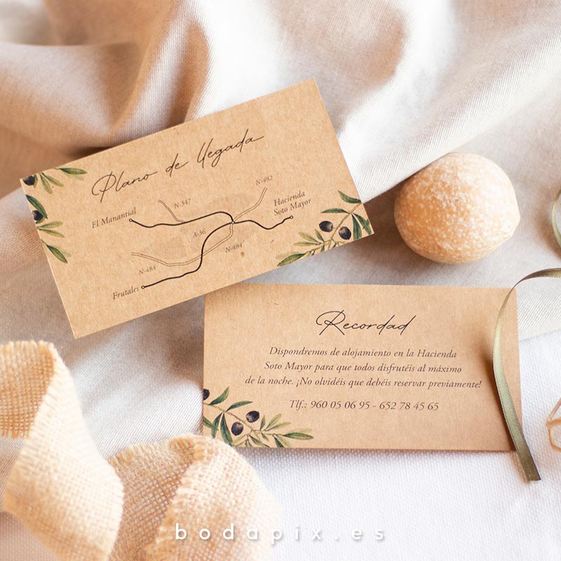 plano de llegada kraft para bodas