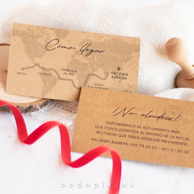 plano de llegada kraft para bodas