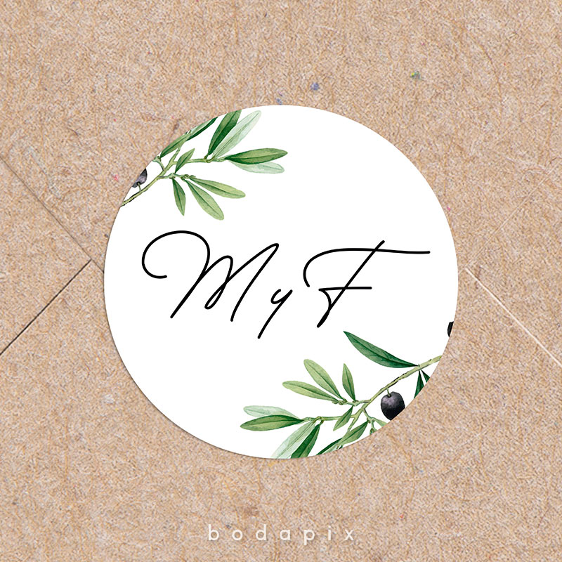 pegatinas para boda olivo