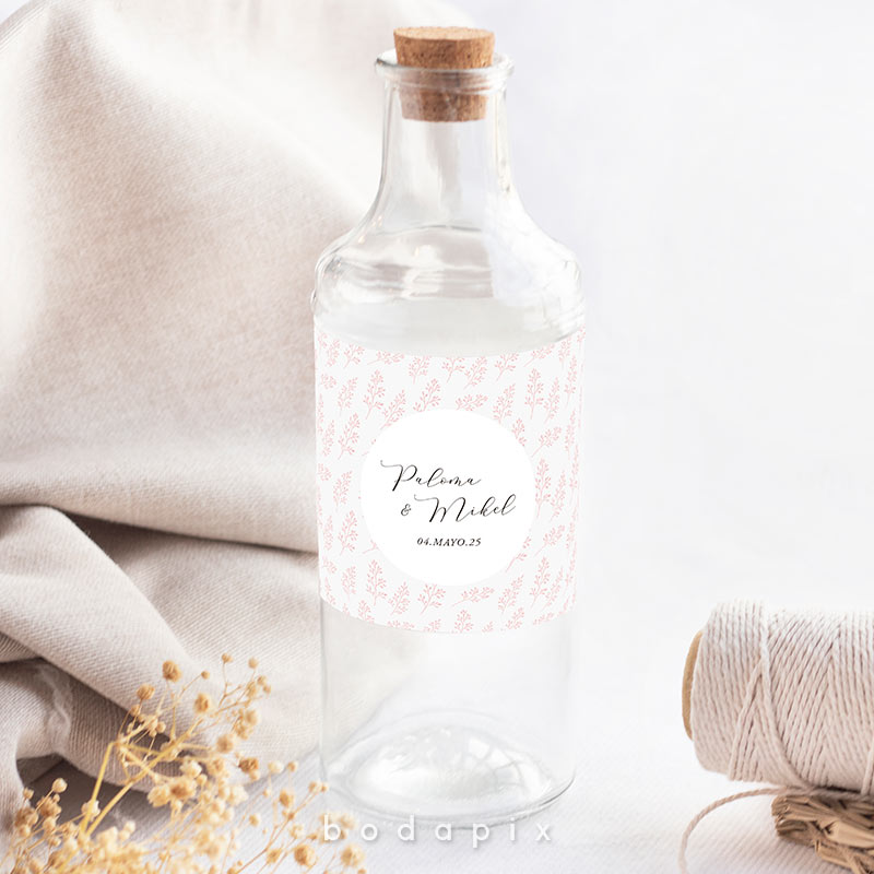 Etiqueta de botellas para bodas