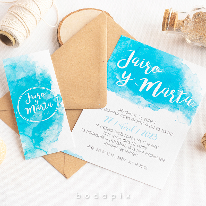 invitaciones de boda acuarela