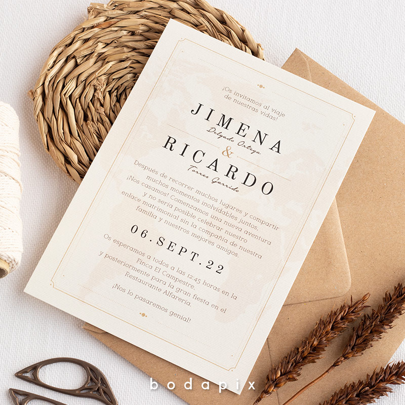 invitaciones de boda viajeras