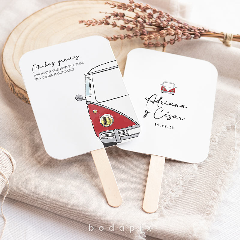 pai pai abanicos de boda furgo