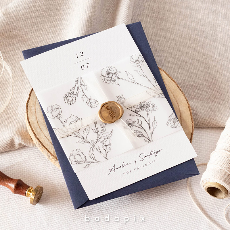 Invitaciones de boda florales