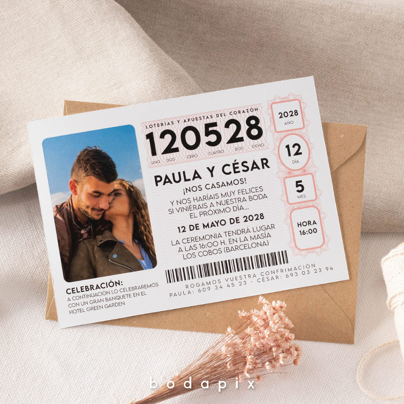 Invitación décimo de loteria