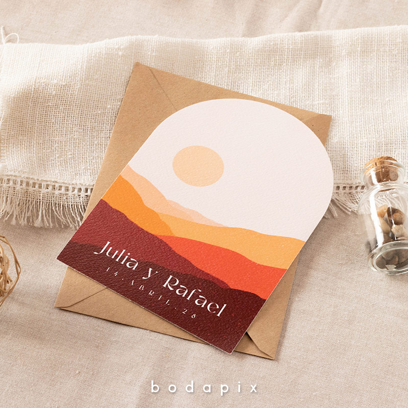 Invitaciones de boda con paisajes