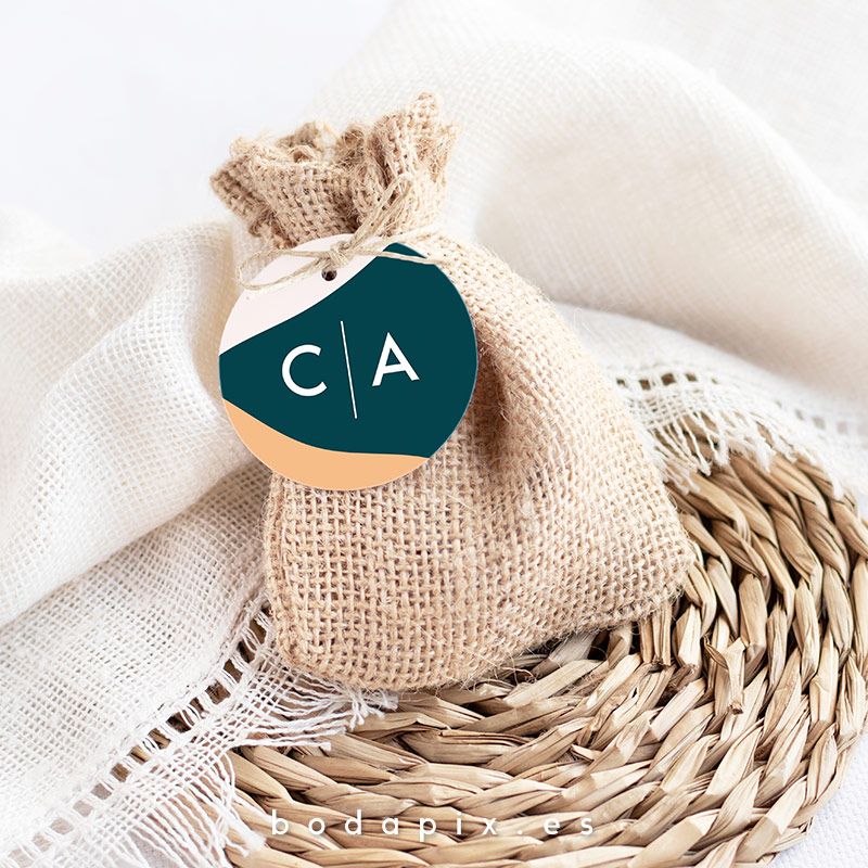 Etiquetas para bodas de color verde