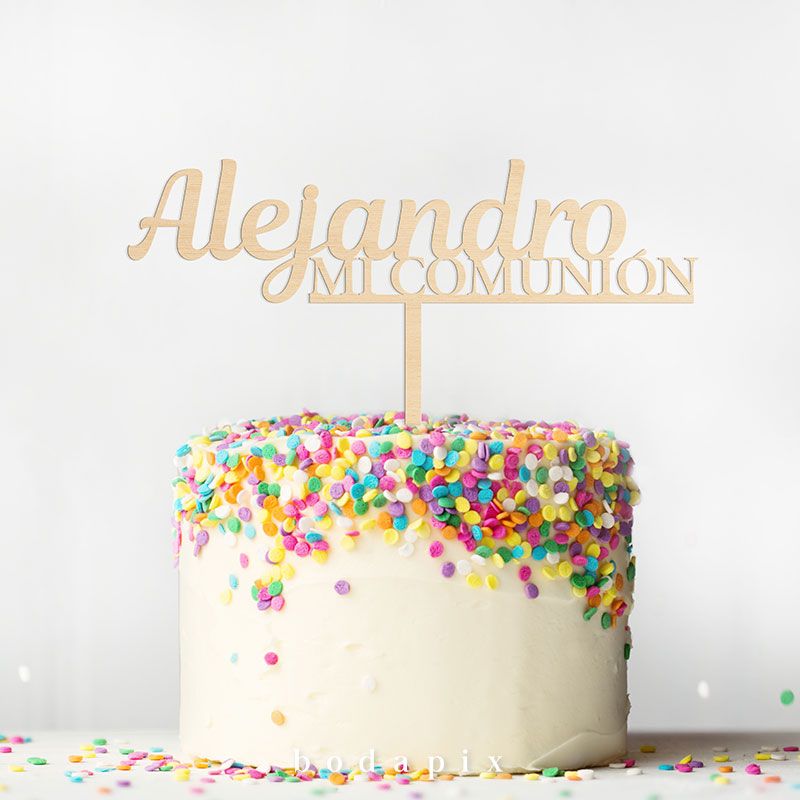 Topper de madera para tarta de primer cumpleaños, personalizado, para niño  y niña