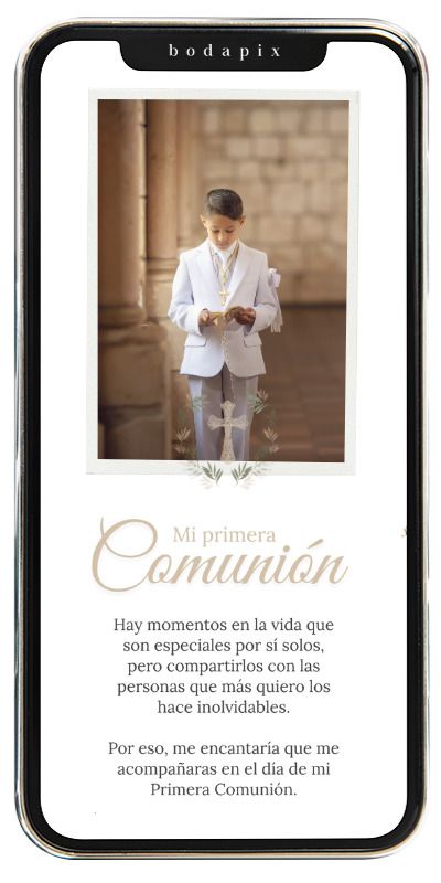 Invitacion digital de comunion con diseño muy elegante